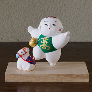 小御所人形「晴れ晴れ 瓢箪から駒」