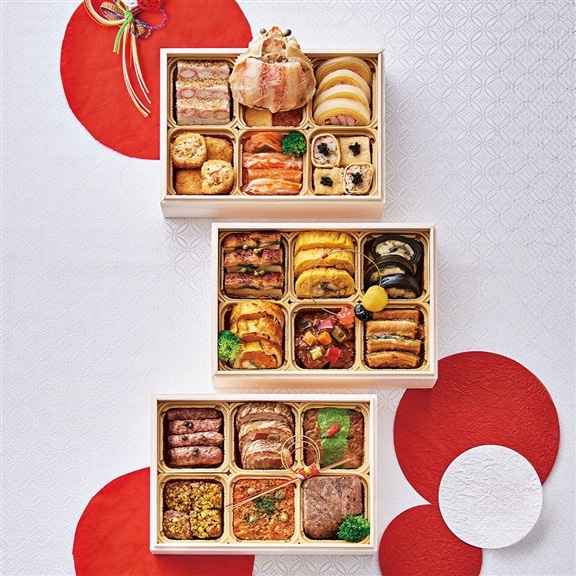 贅尽くし ご馳走三段重 「松阪牛・浜名湖うなぎ・加能がに」