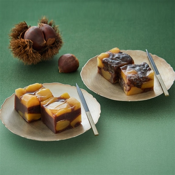 青野総本舗 栗蒸し羊羹・小倉栗蒸し羊羹 2種2本