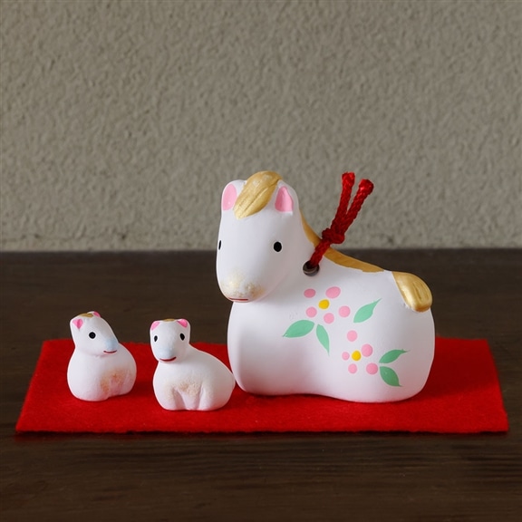 島田耕園人形工房 干支土鈴 白馬親子