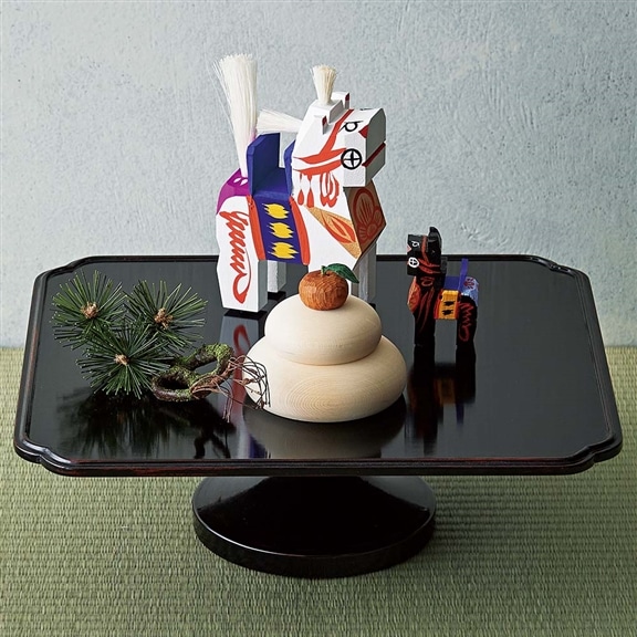 嘉門工藝　村瀬治兵衛さんの黒根来高杯・蓬莱飾り